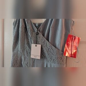 Little Mistress Gray Asymmetrical Lace Jumpsuit